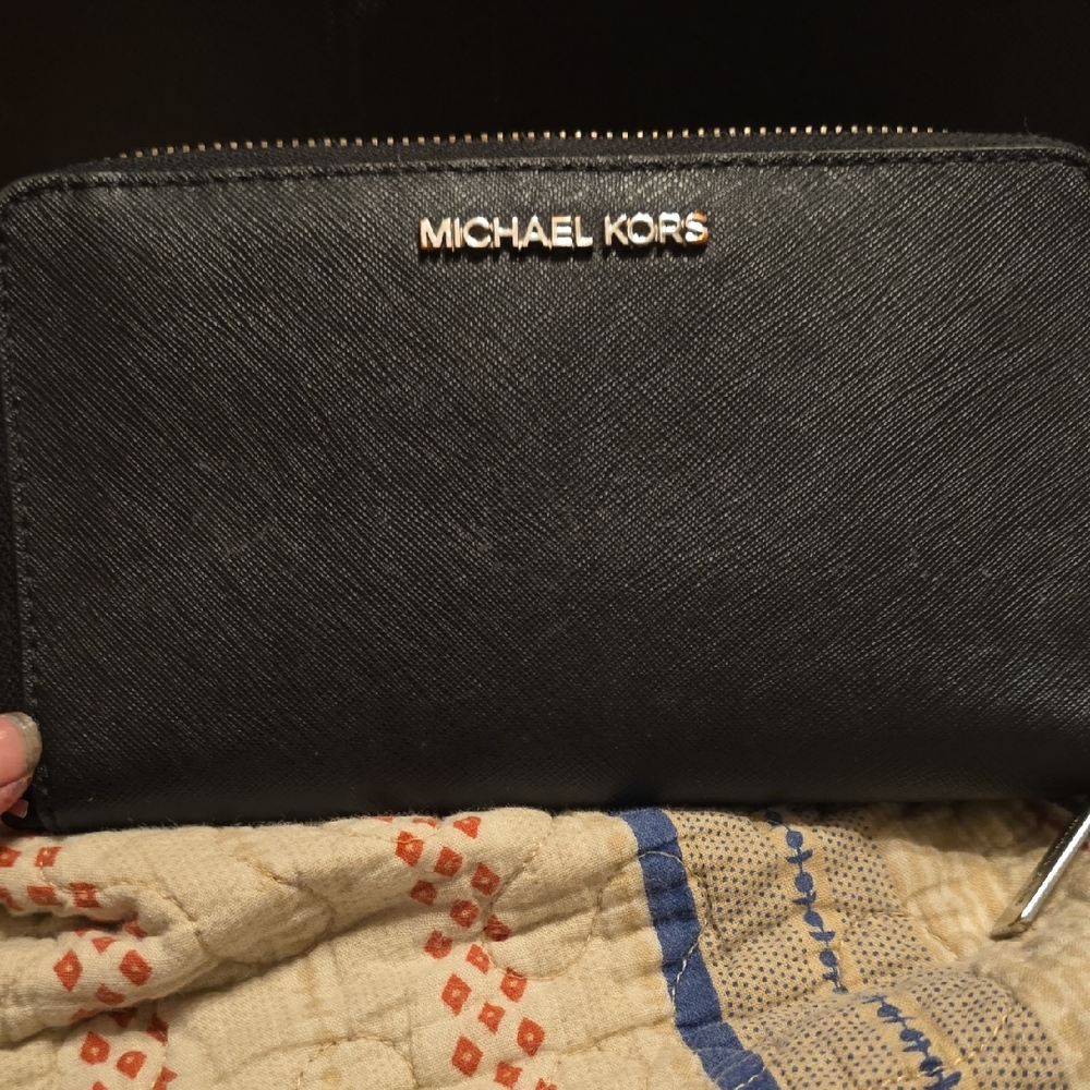Michael Kors Black Zip-Around Wallet